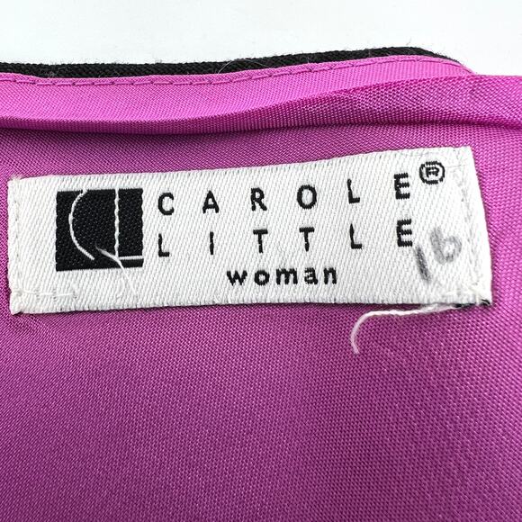 Vintage Carole Little Black Fuchsia Shell and Sheer Fuchsia ¾ Sleeve Jacket XL - Picture 8 of 14